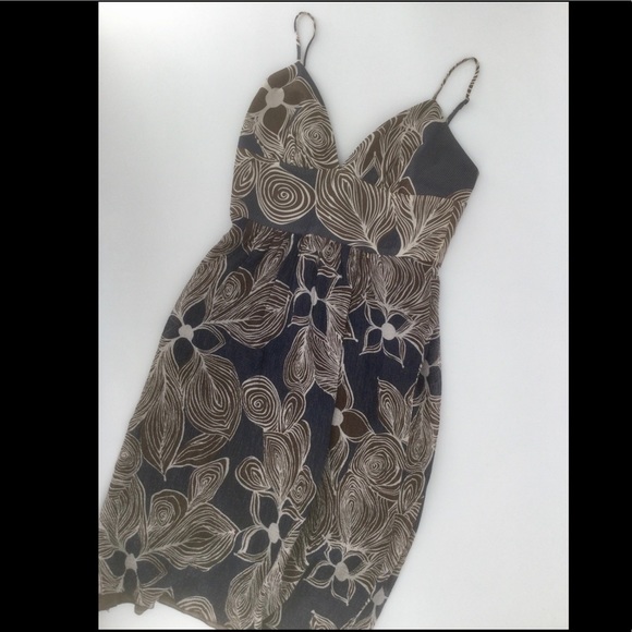 Trina Turk summer fall size 6 Fitted Brown & Blue Dressy Dress - Picture 6 of 11